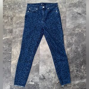 GAP Denim Legging Jeans Leopard Print Blue Size 4/27